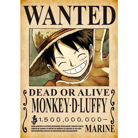 Jual Wanted Poster Bounty Monkey D Luffy Dari Pertama Sampai Sekarang