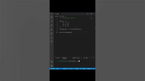 Learn To Transpose Matrix In Python Youtube