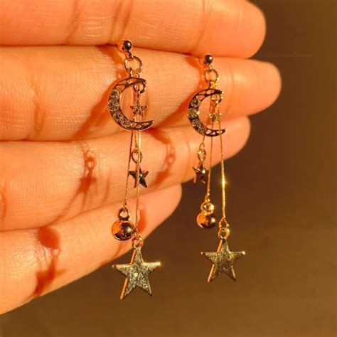 Celestial Dangle Drop Earrings Etsy