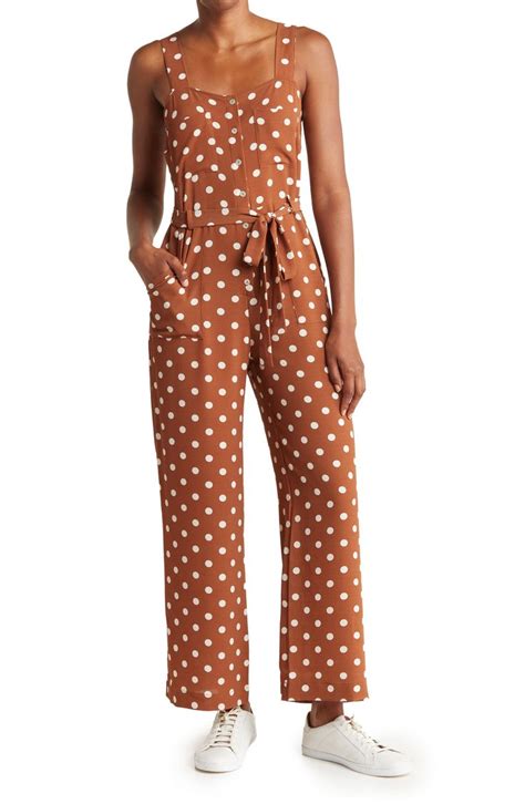 DR2 By Daniel Rainn Polka Dot Tie Waist Jumpsuit Available At