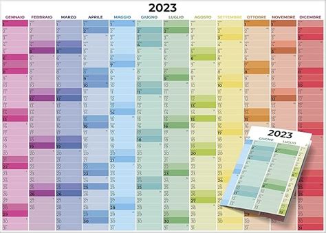 Planner Calendario Annuale 2023 Formato A0 118x84 Cm 12 Mesi