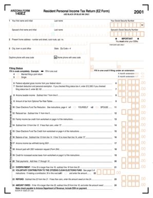 Fillable Online Resident Personal Income Tax Return EZ Form