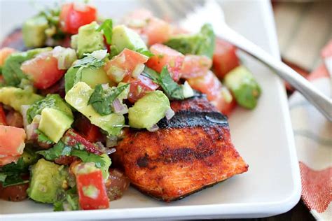 Spicy Grilled Salmon With Avocado Salsa Yummy Healthy Easy