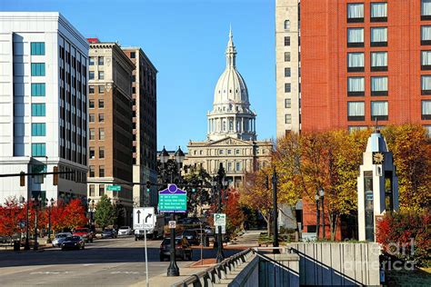 Downtown Lansing And The Michigan State Capitol Photograph By Denis