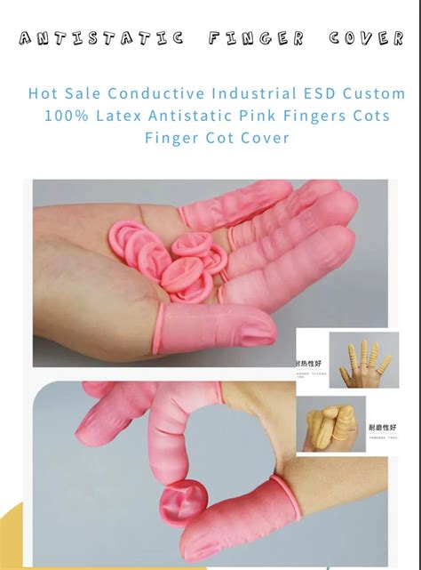 Powder Free Cleanroom Latex Cutting Finger Sleeve Cots Latex Finger Cot