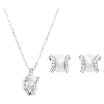 Set Nude Bianco Placcato Rodio Swarovski