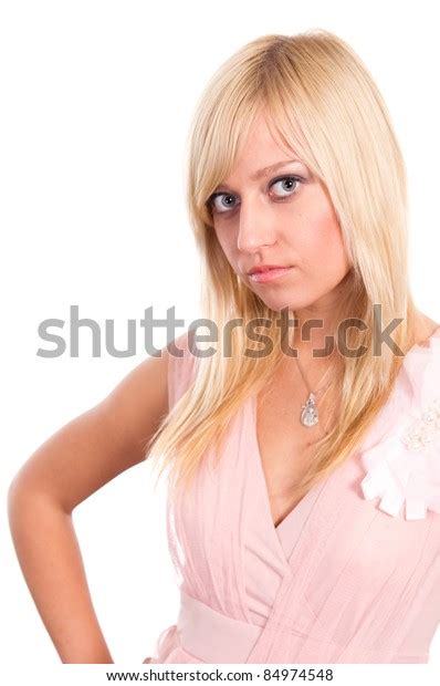 Cute Blonde Posing On White Background Stock Photo Shutterstock