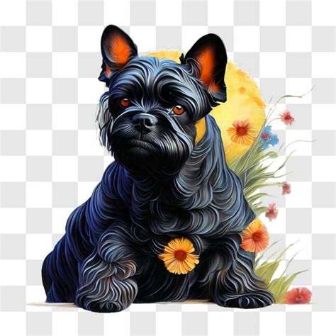 Download Happy Black Terrier Dog Enjoying Time Outdoors Png Online