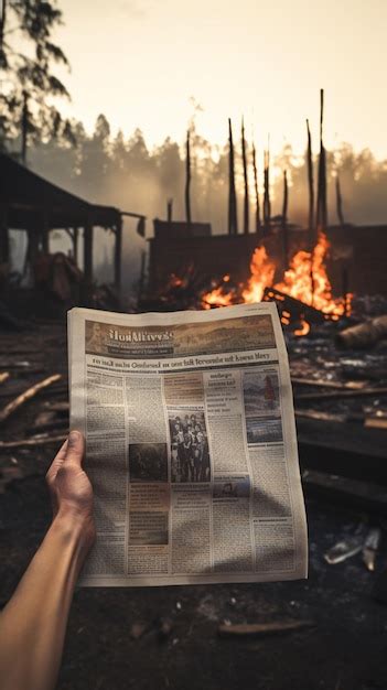 Premium Photo Financial Business Head Newspaper Fire Image Ai