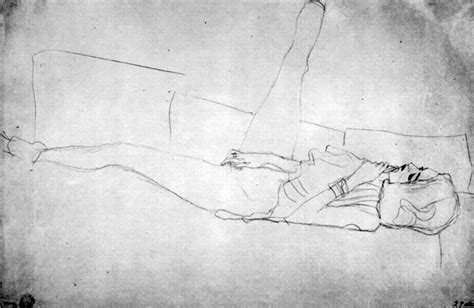 Gustav Klimt Reclining Semi Nude With Upraised Right Leg Artimedes