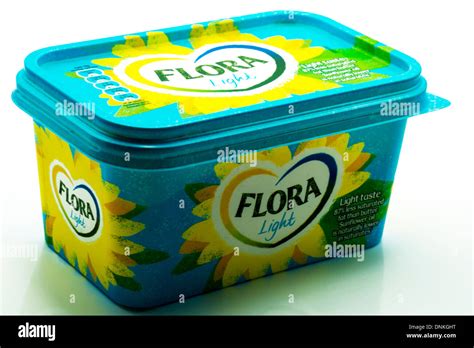 500 Gram Plastic Tub Of Flora Margarine Cut Out Copy Space White