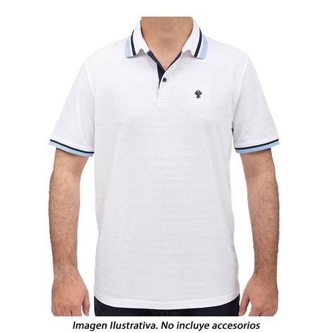 Playera George Talla EG Polo Franjas A Contraste Blanco Walmart