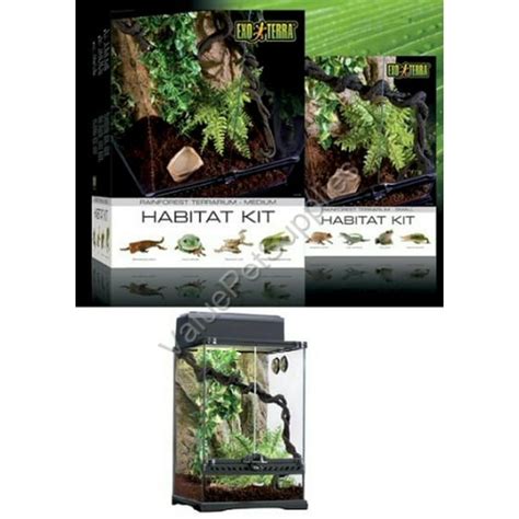 Exo Terra Rainforest Habitat Kit Medium Glass Terrarium 18x18x24