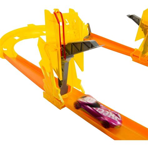 Mattel Hot Wheels Track Set With Car Boosting Components Stackable Toy Storage Box