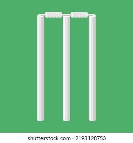 Cricket White Wicket Flat Vector Illustration Stock Vector (Royalty ...