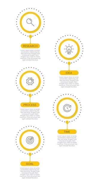 Diseño Infográfico De Línea De Tiempo Vertical Con Iconos Y 5 Opciones O Pasos Vector Premium