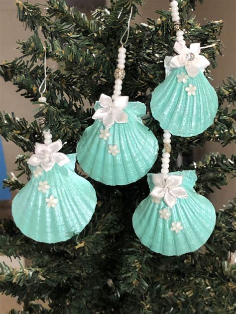 Seashell Christmas Ornaments Coastal Ornament Coastal Christmas Decor