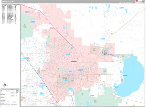 Gainesville Florida Wall Map Premium Style By Marketmaps Mapsales