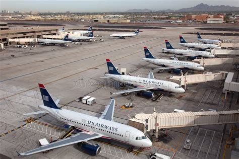 Us Airways Aircraft At Phoenix Sky Harbor Airport Editorial Image