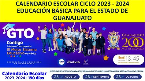 CALENDARIO ESCOLAR CICLO 2023 2024 EDUCACIÓN BÁSICA PARA EL ESTADO DE