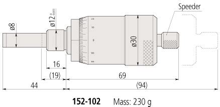 152 102 Micrometer Heads Quick Spindle Feed Of 1mm Rev SERIES 152