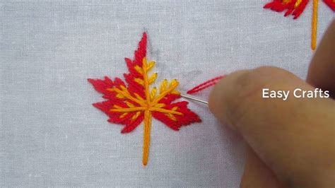 Beautiful Maple Leaf Embroidery Designmaple Leaf Embroidery Hímzés