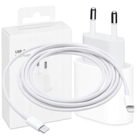 SZYBKA ŁADOWARKA KOSTKA USB C 20W USB TYP C DO IPHONE KABEL LIGHTNING