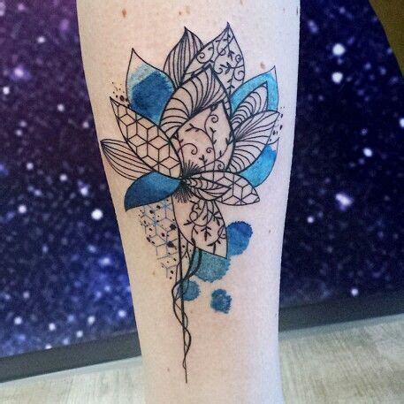 Graphic Geometric Abstract Flower Watercolour Tattoo Mel Van Hel