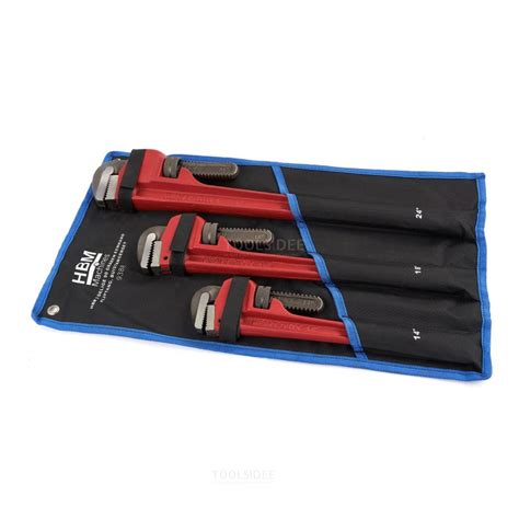 HBM 3 Piece 90 Degree One Handed Pipe Wrench Pipe Pliers Set Model