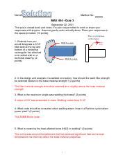 MAE 454 Quiz 3 Soln Pdf Name Mailbox No MAE 454 Quiz 3 September