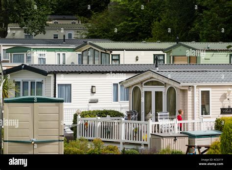 Summer holidays in the UK: Luxury new Static caravans on a campsite, UK Stock Photo - Alamy