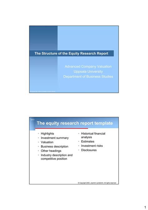 The Structure Of The Equity Research Report Pdf