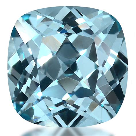 Cushion Cut Lab Grown Aquamarine Loose Stone Cushion Aquamarine Loose