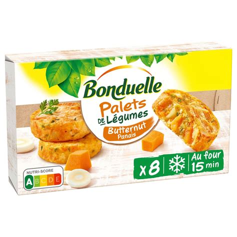 BONDUELLE Palets de légumes butternut et panais 8 pièces 380g pas cher