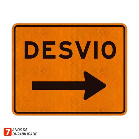 Placa De Obras Desvio A Direita Loja Vi Ria Produtos Para