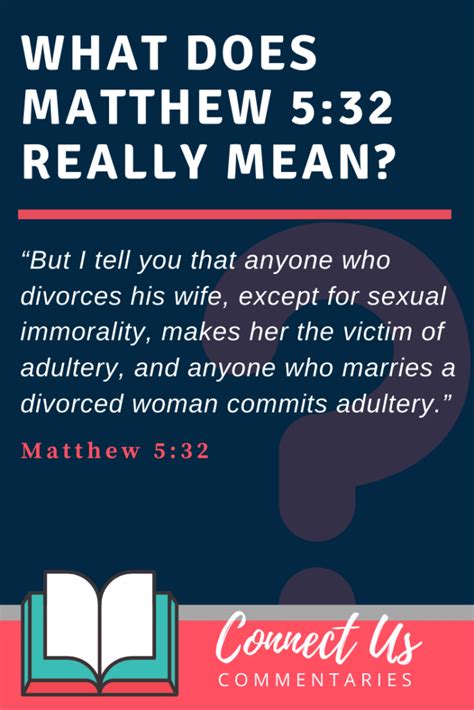 Matthew 5 32 Meaning Of Makes Her The Victim Of Adultery Connectus