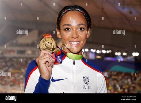 Great Britain S Katarina Johnson Thompson With The Gold Medal For The