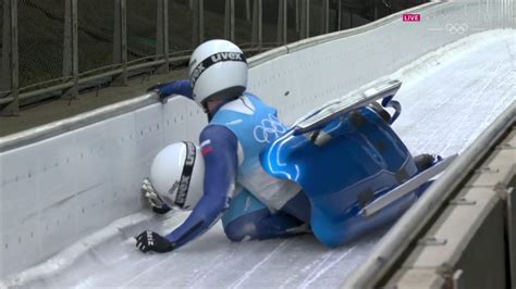 Winter Olympics 2022 - Tomas Vavercak and Matej Zmij rescue luge run ...