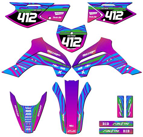 Klx R Rl Tigre Pink Senge Graphics Kit Compatible With