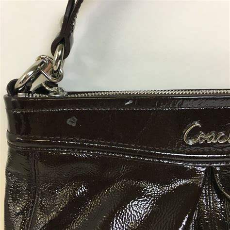 Coach Black Patent Leather Ashley Shoulder Bag F Gem