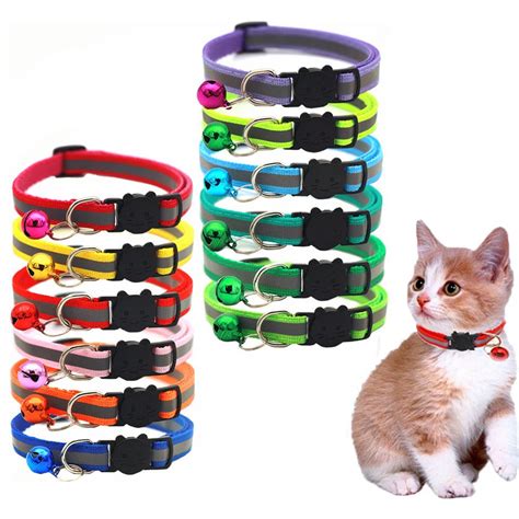 Vsdgf Safety Buckle With Bell Nylon Adjustable Reflective Cute Cat