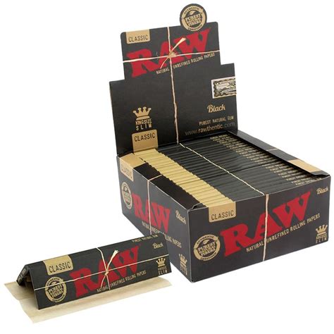 Raw Black King Size Slim Natural Rolling Papers Made By Artisans From