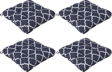 Outsunny Set Of 4 Outdoor Seat Cushions With Ties Water Repellent Seat