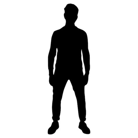 Silueta De Hombre Negro Vector Premium