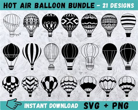 Hot Air Balloon SVG Air Balloon Cricut Air Balloon Clipart Etsy UK