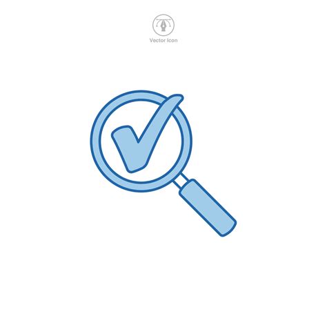 Magnifying Glass And Check Mark Icon Symbol Template For Graphic And Web Design Collection Logo