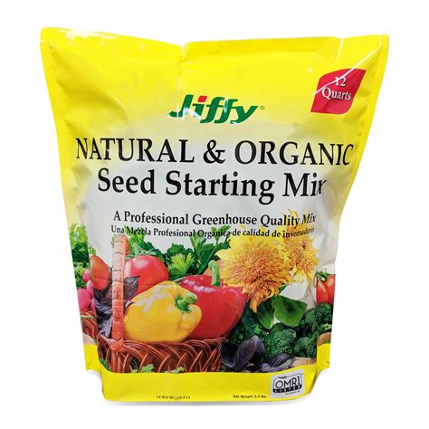 Jiffy Natural And Organic Seed Starting Soil 12 Qt Seedling Growing