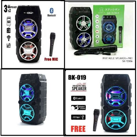 Bisa Cod Termurah Speaker Bluetooth Portable Sx Led Bonus Mic Usb