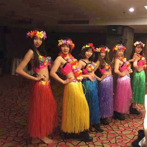 Halloween New Year Christmas Party Costumes 80cm Hawaiian Hula Grass ...