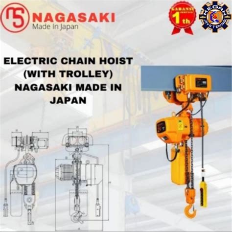 Jual Electric Chain Hoist Plus Trolly Ton Meter V Phase